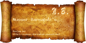 Nusser Barnabás névjegykártya